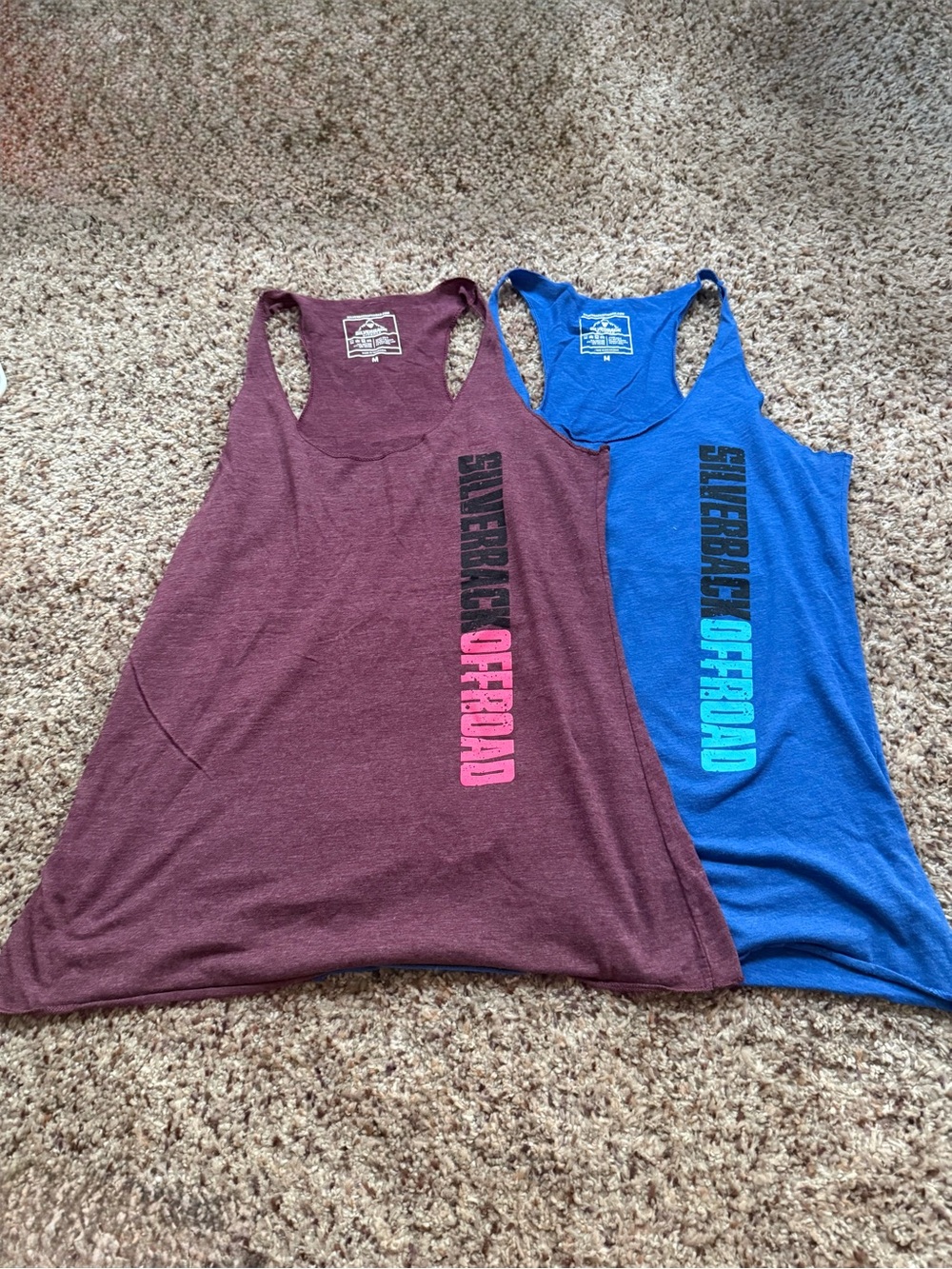 Women's Racerback Tank - Burgundy and Royal Blue